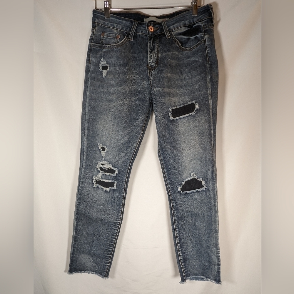 !iT Tiffany Skinny Ankle Distressed Cuffed Jeans Size 6
